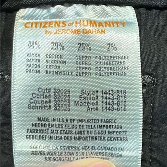 CITIZENS OF HUMANITY Racer Coated Skinny Jeans Black Women’s Size 30 - Picture 10 of 10